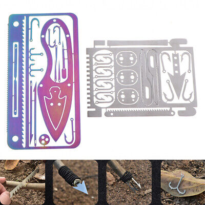 17 in 1 Amo CARD modello Tackle Da Pesca Campeggio All'aperto Sopravvivenza Di Emergenza Strumenti 