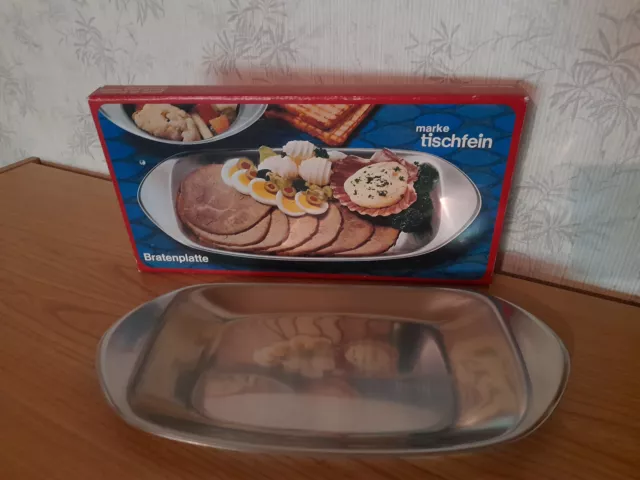 Bratenplatte - Edelstahl - Serviertablett - mit Originalverpackung