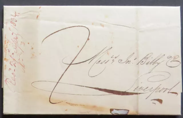 Vorphila, 1834, Großbritannien, Brief mit Inhalt nach Liverpool