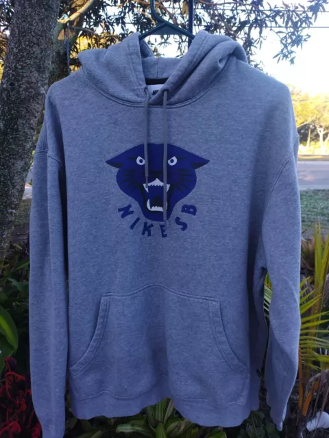 Nike SB Men's Fleece Graphic 'Panther' Skate Pullover Hoodie Gray Large