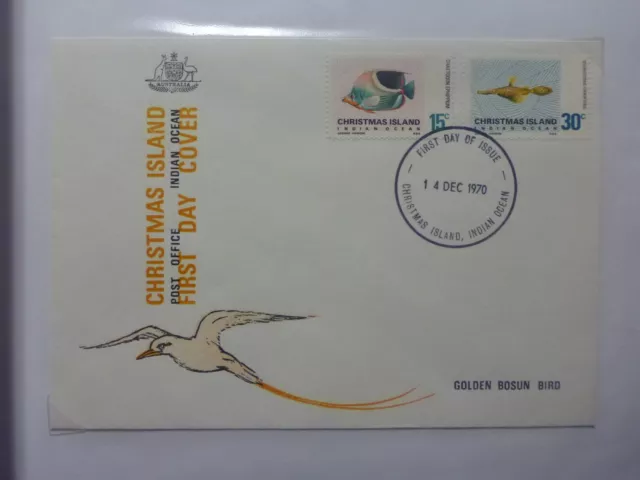 Christmas Island 1970 Indian Ocean Fish Set 2 Stamps First Day Cover