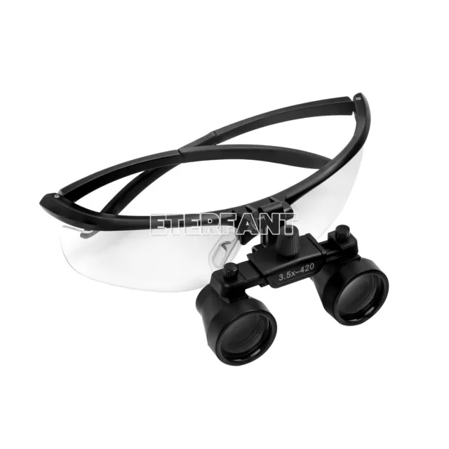 ETERFANT Dental Medical Surgical HD Binocular Magnifier Loupes 3.5X-420 MM Black