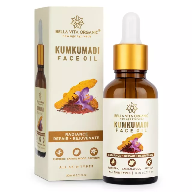 Bella Vita Aceite facial orgánico Kumkumadi con sándalo y azafrán - 30 ml