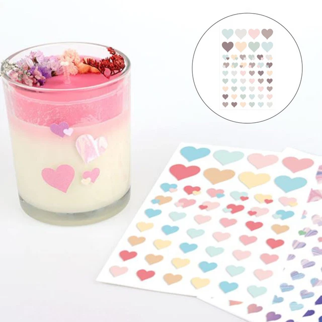 Kleine Herz Aufkleber Sammelalbum Abziehbilder: 12 Stücke Gradient Herz Label