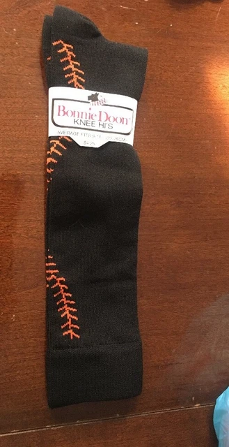 Vintage Bonnie Doon Womens Knee High Hi Socks Baseball Mad Sport Stuff