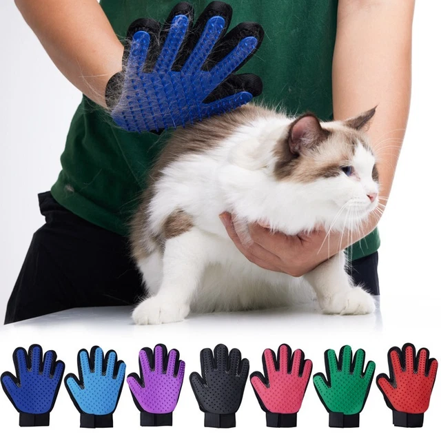 1 Pair Pet Dog Cat Hair Remover Mitt Massage Brush Deshedding Grooming Gloves