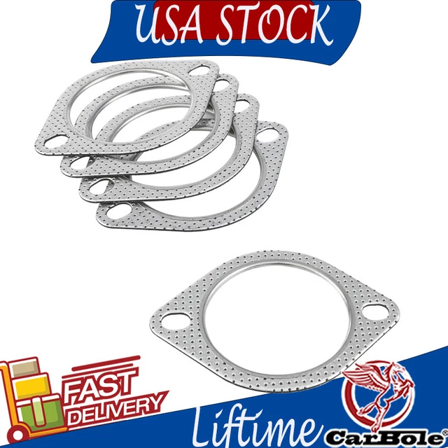 3" 78mm Catback Exhaust Header Down Pipe Manifold Collector Flange Gasket 2 Bolt