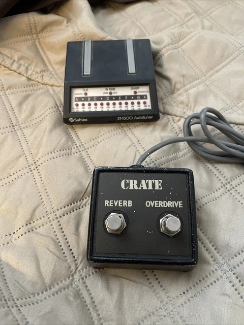 Crate Guitar Amplifier 2 Button Pedal Reverb +sabine Tuner