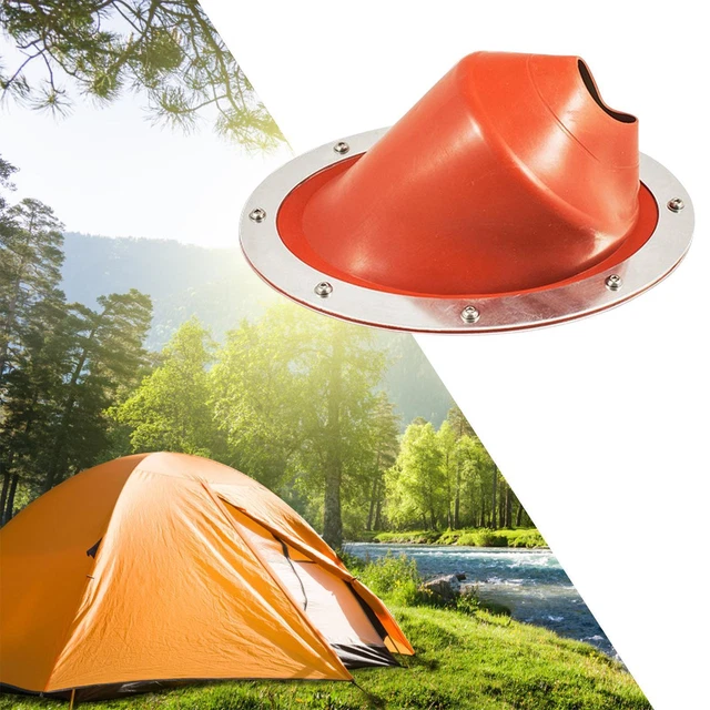 Kit Solin Silicone Et Acier Inoxydable Pour Conduit De Poêle De Tente - Joint étanche Résistant à 280°C Pour Tente, Yourte, Abri (Orange)