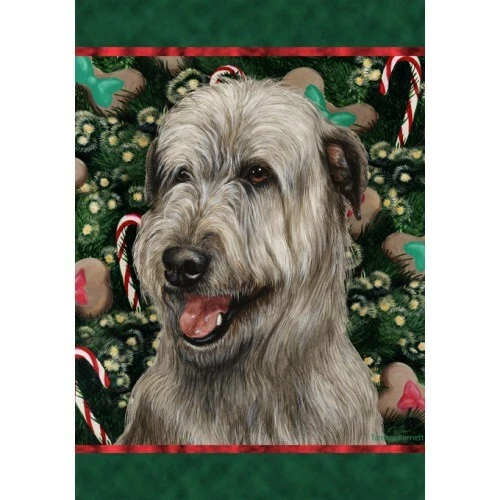Christmas Holiday Garden Flag - Grey Irish Wolfhound 143291