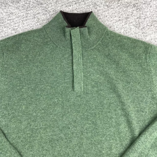 Brooks Brothers Cashmere Sweater Mens XLarge Pullover 4-Ply Green Gray 100% GUC 3