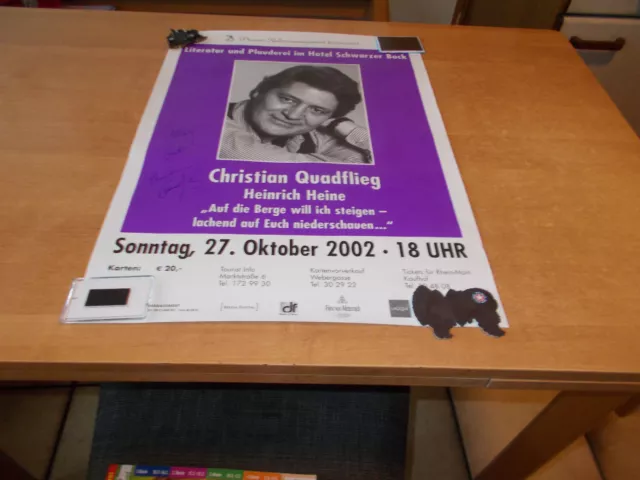 Christian Quadflieg / Poster Mit Originalautogramm Von 2002