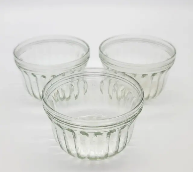 Kerr Jelly Glass Jars Bottom Ribbed Glass 4oz. No Lids Lot of 3