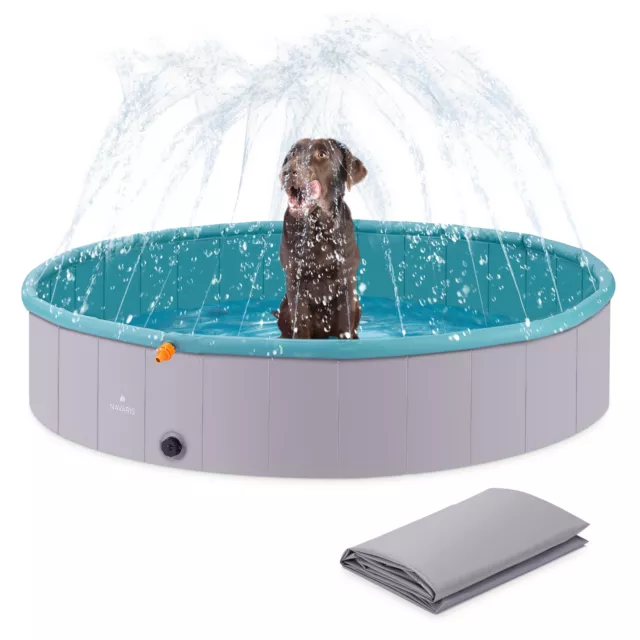 Piscine Baignoire Chiens Pliable et Portable pour Extérieur en PVC 160 x 30 cm