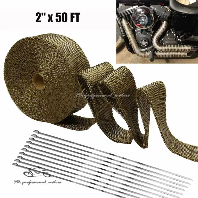 Universal Heat Insulation Tape Exhaust Header Pipe Lava Rock Fiber Wape Roll 15M