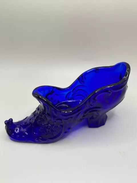 Vintage Mosser Victorian Style Cobalt Blue Glass Slipper/Shoe