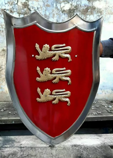Medieval X-Mas Knight Lion Heater Shield 18G Battle Armor Shield
