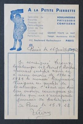 Facture 1942 PARIS Ets VAN MALDEREN ciment silexore illustrée billhead 102 