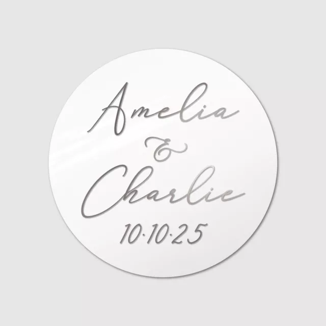 Personalised Wedding Stickers Labels, Round Thank You Wedding Favor Stickers 3