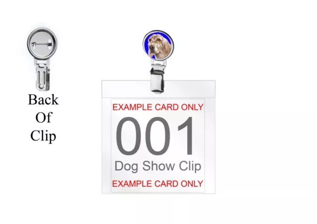 English Setter Dog codez2 DOME on a Dog Show Ring Clip and Number Card Holder