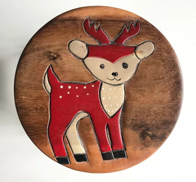 Childrens/Childs/Kids Wooden Stool - Deer