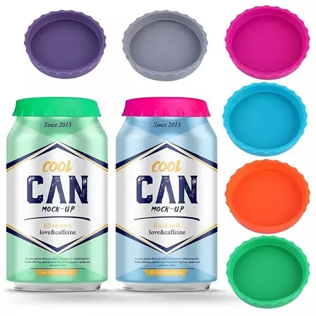 Drinks Can Silicone Lid Cover Fizzy, Soft Drink, Beer  1/ 2/4/6 pack UK Seller