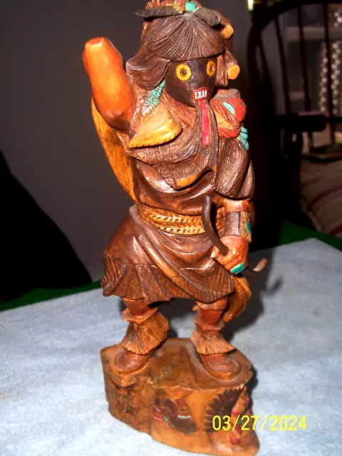 Vint 9" High Hand Carved & Painted Hopi Indian Figure Unsigned