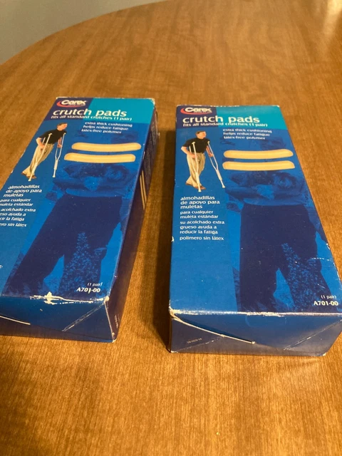2) Almohadillas de muleta CAREX de repuesto almohadillas para axilas extra gruesas (2 pares) SIN LÁTEX