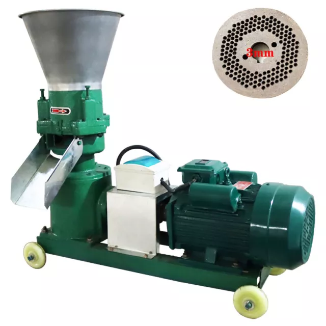 3mm Large Output Feed Pellet Mill Machine Farm Zoo Pelletizer 220V 200KG/H New