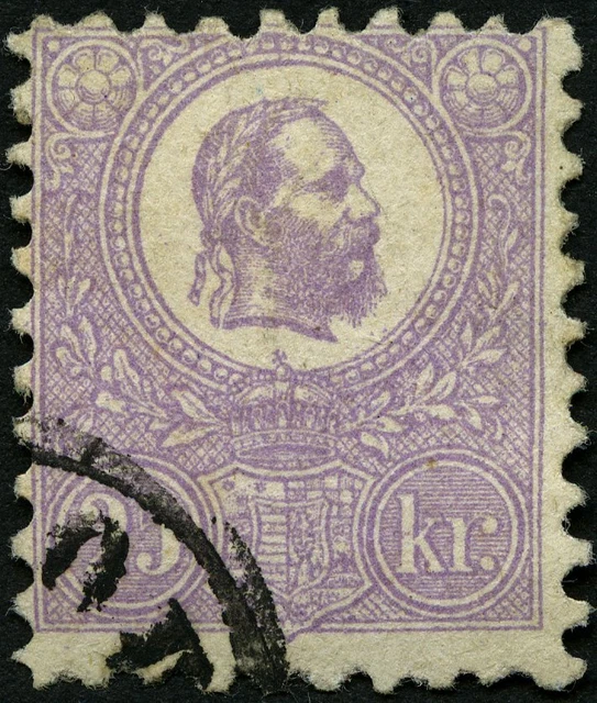 UNGARN 1871, 25 K. violett, kleiner Eckstempel, Pracht, Mi. 400.-