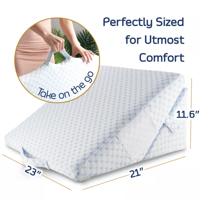 Adjustable Memory Foam Wedge Pillow with Cooling Washable Cover and Extra Pillow 9
