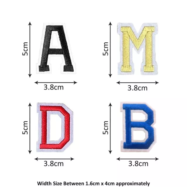 Buchstaben Patches A bis Z Alphabete große Buchstaben Aufbügeln Nähen Patches Basteln 2