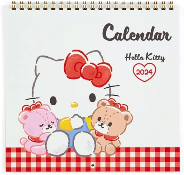 Sanrio Character Hello Kitty Small Wall Calendar Diary M 2024 With Sticker New