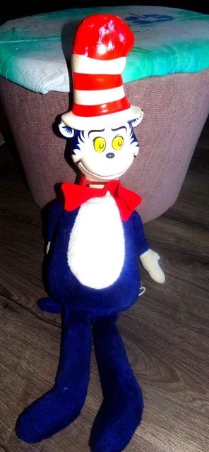 1970 Mattel Dr Seuss Cat In The Hat Plush Vinyl 24" Doll Pull String Not Talking