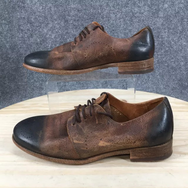 Robert Wayne Shoes Mens 9 Utah Perforated Dress Derby Brown Leather Lace Up