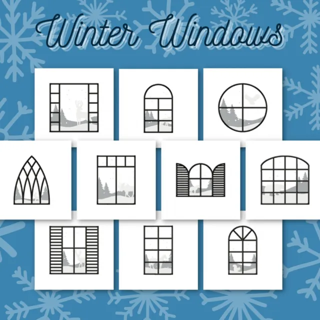 Diseños de bordado de máquina Windows de invierno, paquete de 10 [versión de descarga]