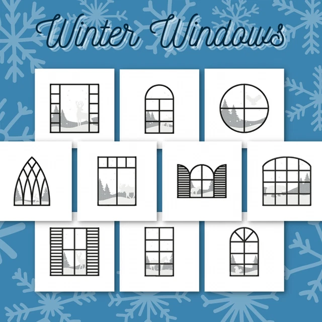 Diseños de bordado de máquina Windows de invierno, paquete de 10 [versión de descarga]