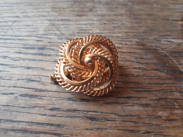 1960 ancien vintage BROCHE DOREE bijoux