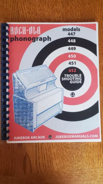 Rock Ola Juke Box Trouble Shooting  Manual  447 Thru 452 Phonograph + Catalog