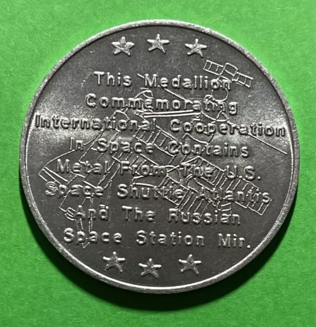 Sts Atlantis & Russian Mir Coin / Medallion Containing Flown Metal