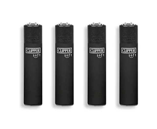 LOT 4 briquets Clipper Classic rechargeable pierre changeable - BLACK SOFT NOIR