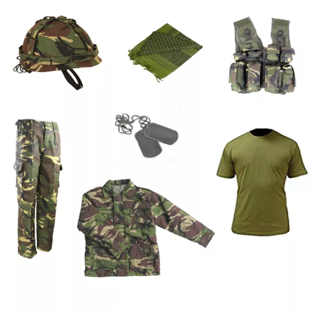 Bambini Confezione F Militare Outdoor Costume Travestimento Soldato Camo Mtp /