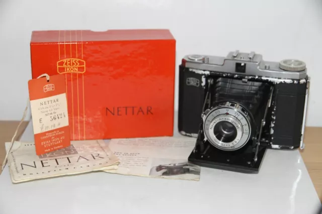 Zeiss Ikon Nettar 517/16 Ev 120 Filmklappkamera Novar 75 Mm Objektiv. Seltene Box.