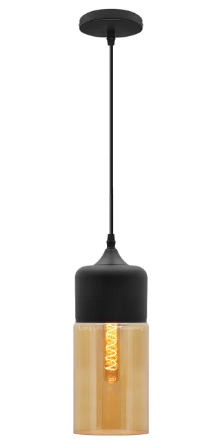 Vintage Smoked Gold Glass Shade Pendant Ceiling Pub Diner Home Chandelier H3001