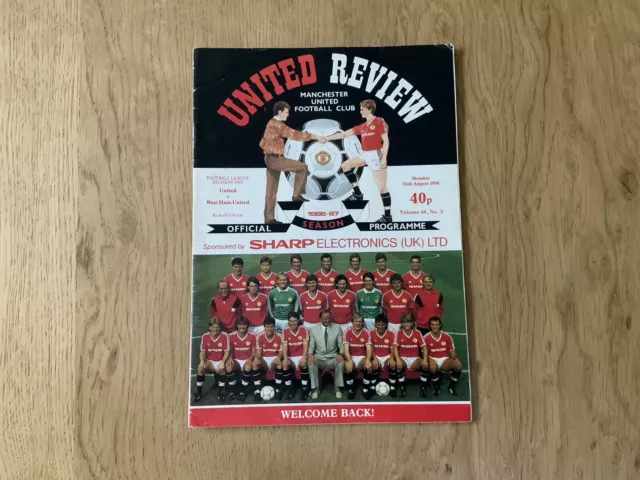 Manchester United v West Ham United -1986/87 Today League Div One -Mon 25/8/1986