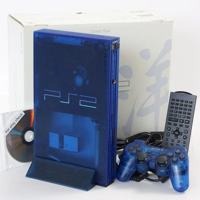 PS2 OCEAN BLUE Console System Made in Japan SCPH-37000 L NTSC-J ...