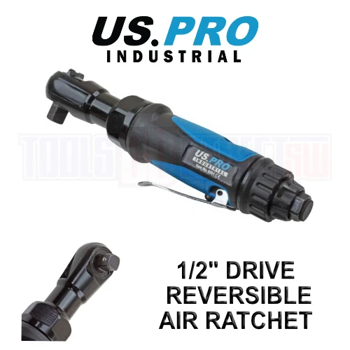 US PRO INDUSTRIAL 1/2" Drive Reversible High Torque Air Ratchet 8601