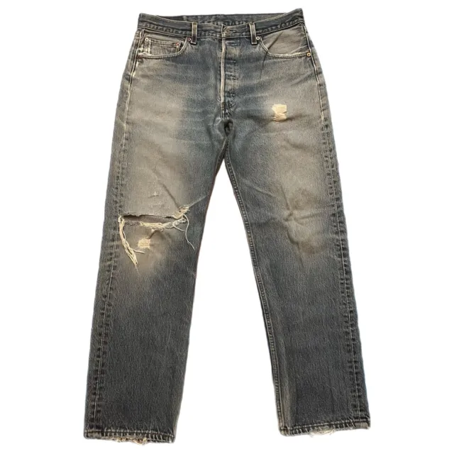 Vintage 90’s Levi’s 501xx Straight-Leg Grunge Punk Denim Jeans W35 L32