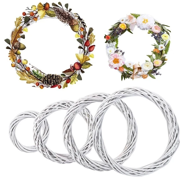 Nuovo set anello in rattan ghirlanda matrimonio cesti appeso 10 cm corona 11