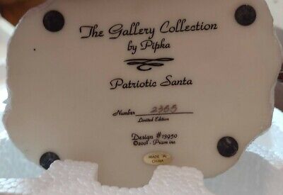 The Gallery Collection by Pipka 2001 USA Patriotic Santa Christmas Figurine 2